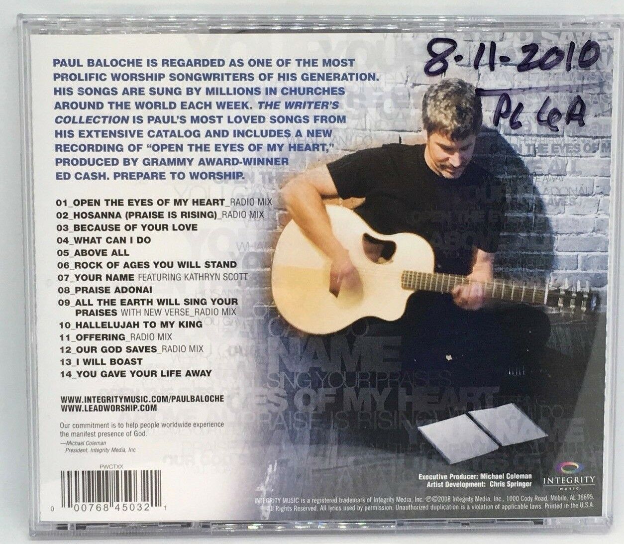 [이벤트30%]Paul Baloche - The Writer's Collection (CD)-2